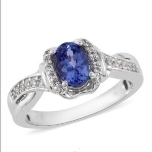 Tanzanite and White Sapphire Ring